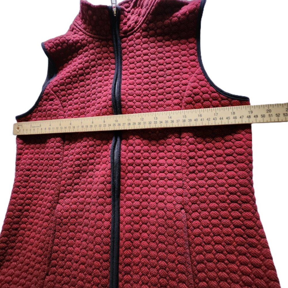 ❤️ 4/$20 Kim Rogers vest Women's medium Quilted red black zip-up Collar fall - Picture 4 of 16